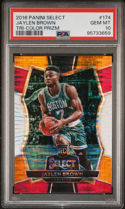 2016 Panini Select #174 Jaylen Brown Tri-Color Prizm PSA 10