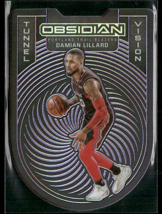 2020-21 Panini Obsidian #3 Damian Lillard Tunnel Vision Purple #/75