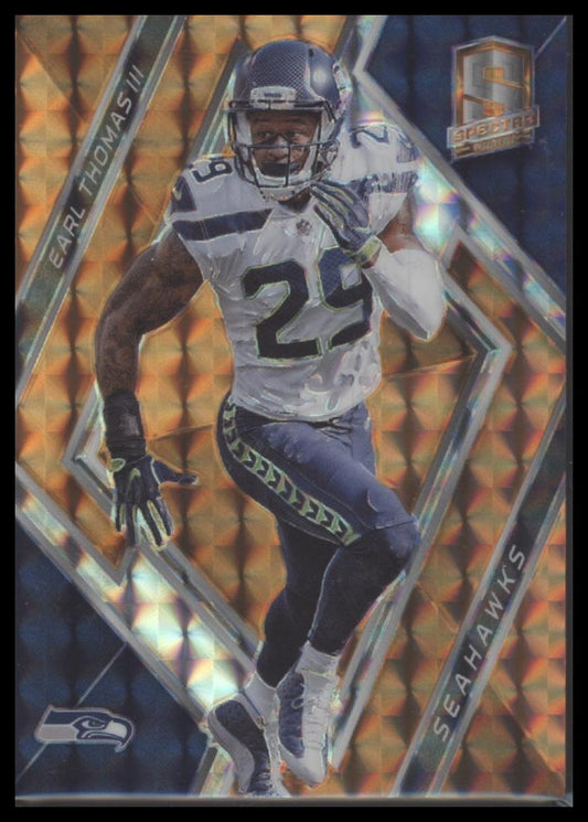 2018 Panini Spectra #100 Earl Thomas III Neon Orange #/10