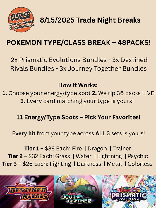 #2 Box Break - Pokemon Type/Class Break -  48 Packs 8/15 Trade night