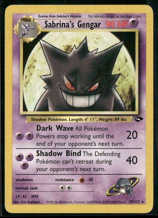 Pokemon Gym Challenge #029/132 Sabrina's Gengar