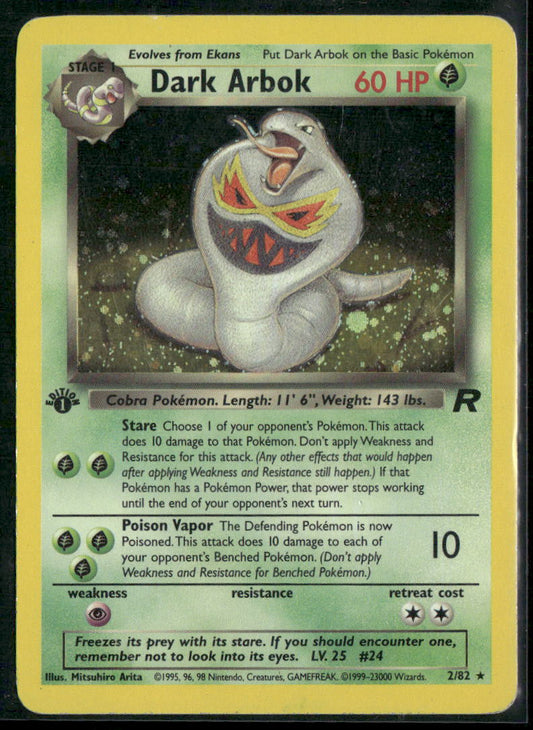 Pokemon Team Rocket #02/82 Dark Arbok 1st Edition