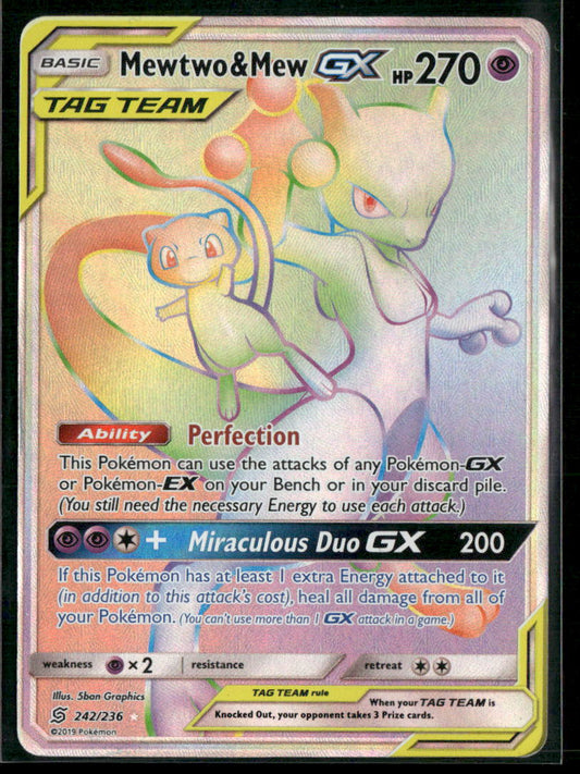 SM - Unified Minds #242/236 Mewtwo & Mew GX (Secret)