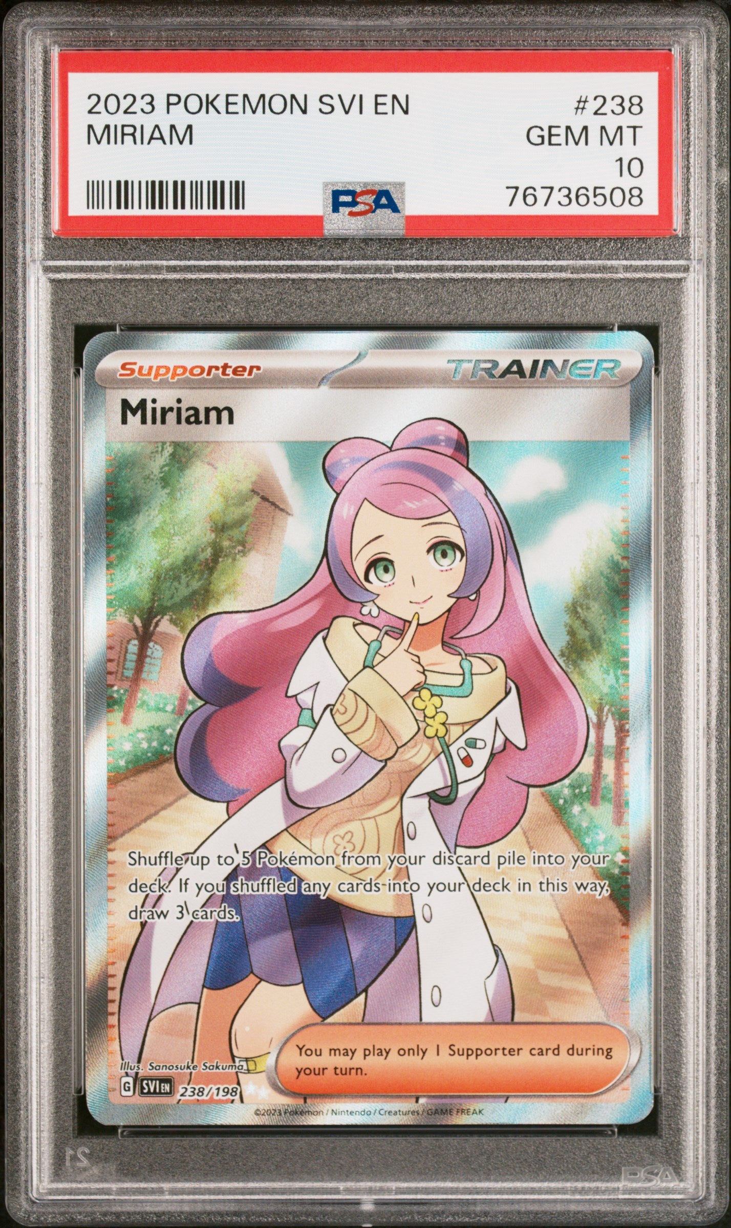 2023 Pokemon Svi En-Scarlet & Violet #238 Miriam Ultra Rare PSA 10