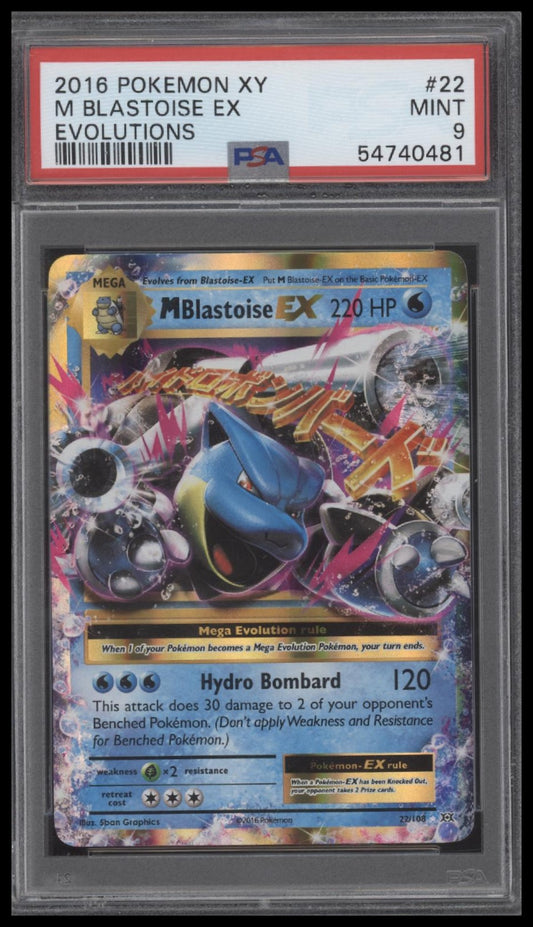 2016 Pokemon Xy Evolutions #22 M Blastoise Ex Evolutions PSA 9