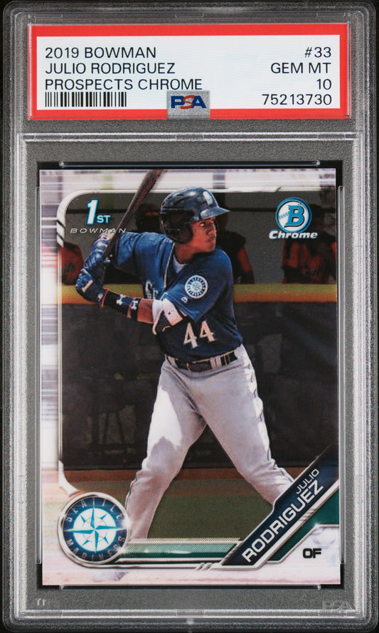 2019 Bowman Prospects Chrome #33 Julio Rodriguez Prospects Chrome PSA 10