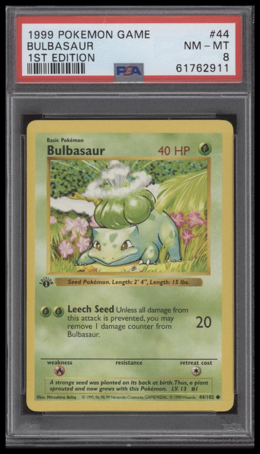 Bulbasaur 1999 Pokemon Game #44 1st Edition PSA 8