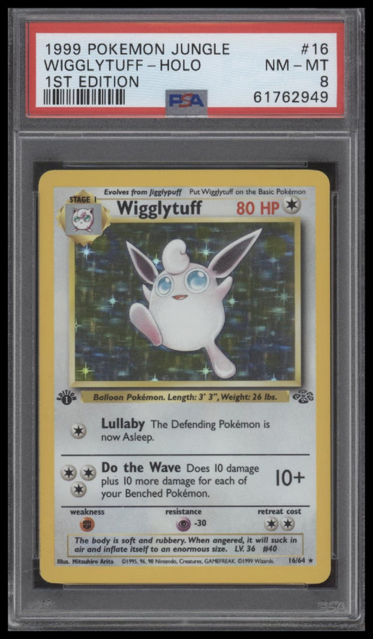 Wigglytuff-Holo 1999 Pokemon Jungle #16 1st Edition PSA 8
