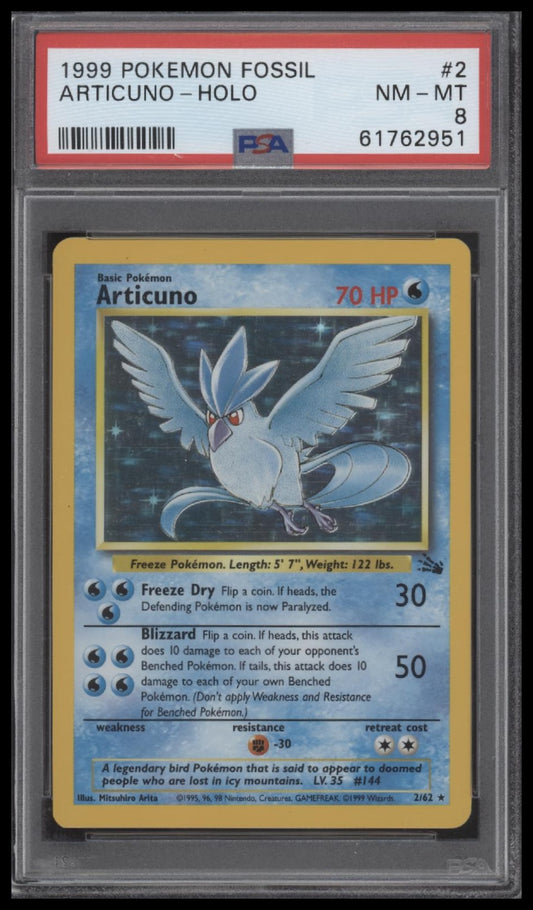 Articuno-Holo 1999 Pokemon Fossil #2 PSA 8