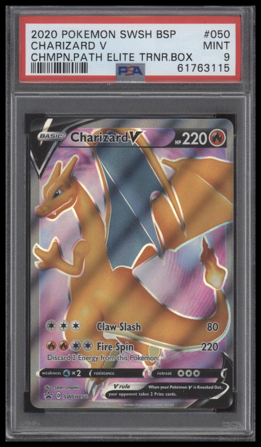 Charizard V 2020 Pokemon Black Star Promo #050 Chmpn.Path ETB PSA 9