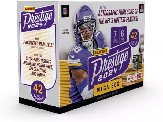 Caja de cartas coleccionables de fútbol americano de prestigio de la NFL de Panini 2024