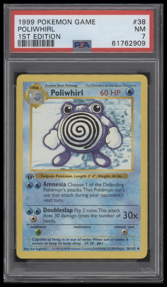 Poliwhirl 1999 Pokemon Game #38 1st Edition PSA 7