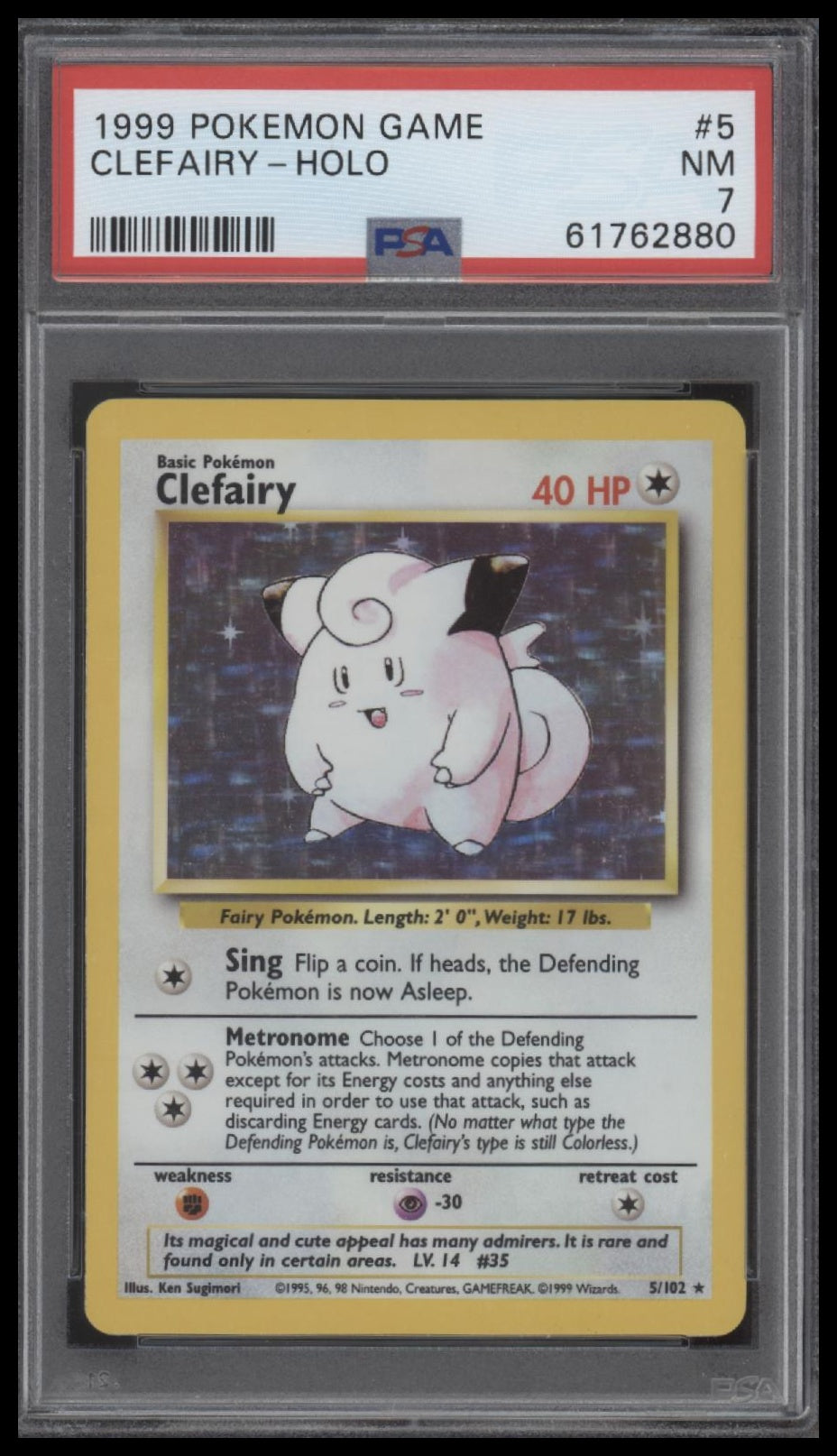 Clefairy-Holo 1999 Pokemon Game #5 PSA 7