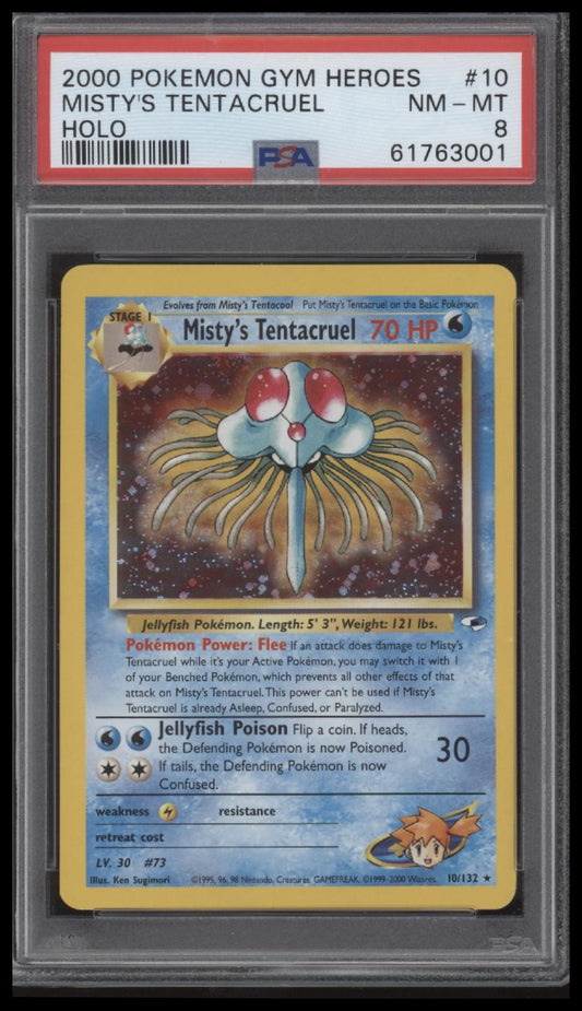 Misty'S Tentacruel 2000 Pokemon Gym Heroes #10 Holo PSA 8