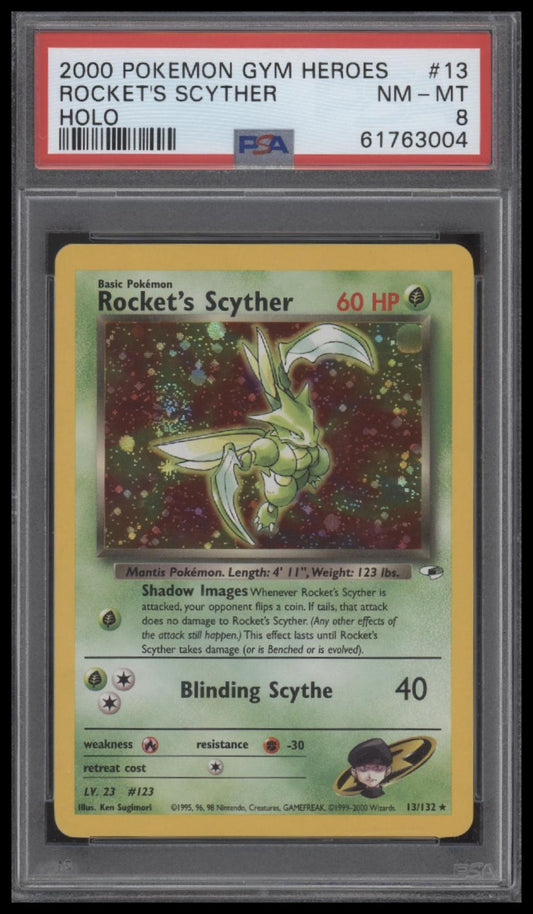 Rocket'S Scyther 2000 Pokemon Gym Heroes #13 Holo PSA 8
