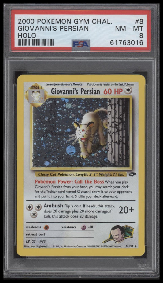 Giovanni'S Persian 2000 Pokemon Gym Challenge #8 Holo PSA 8