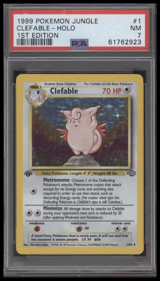 Clefable-Holo 1999 Pokemon Jungle #1 1st Edition PSA 7