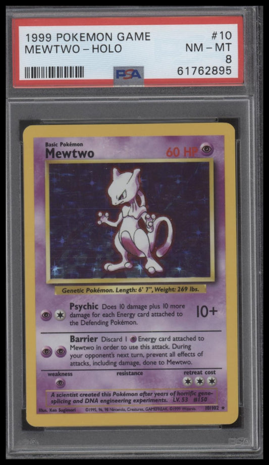 Mewtwo-Holo 1999 Pokemon Game #10 PSA 8