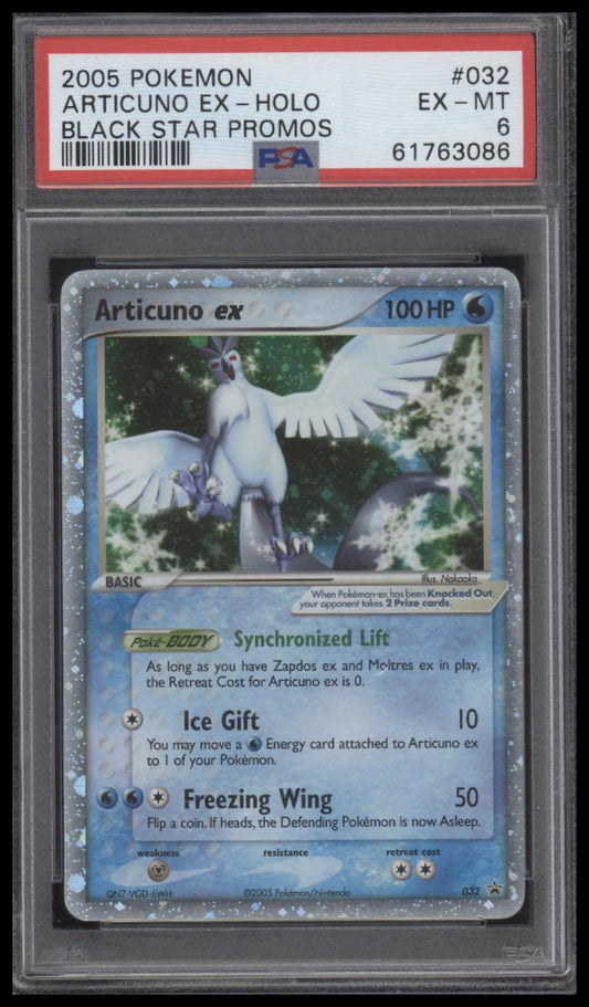 Articuno Ex-Holo 2005 Pokemon Black Star Promos #032 Black Star Promos PSA 6