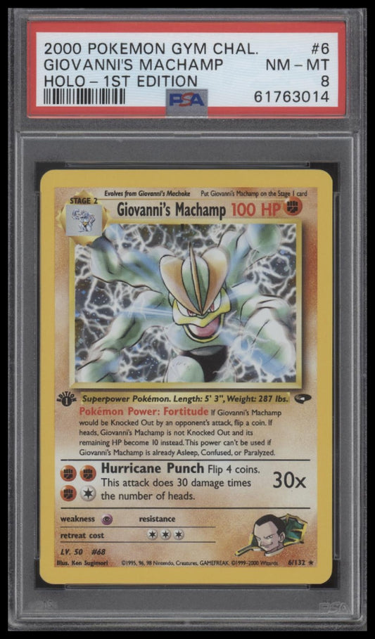 Giovanni'S Machamp 2000 Pokemon Gym Challenge #6 Holo-1st Edition PSA 8