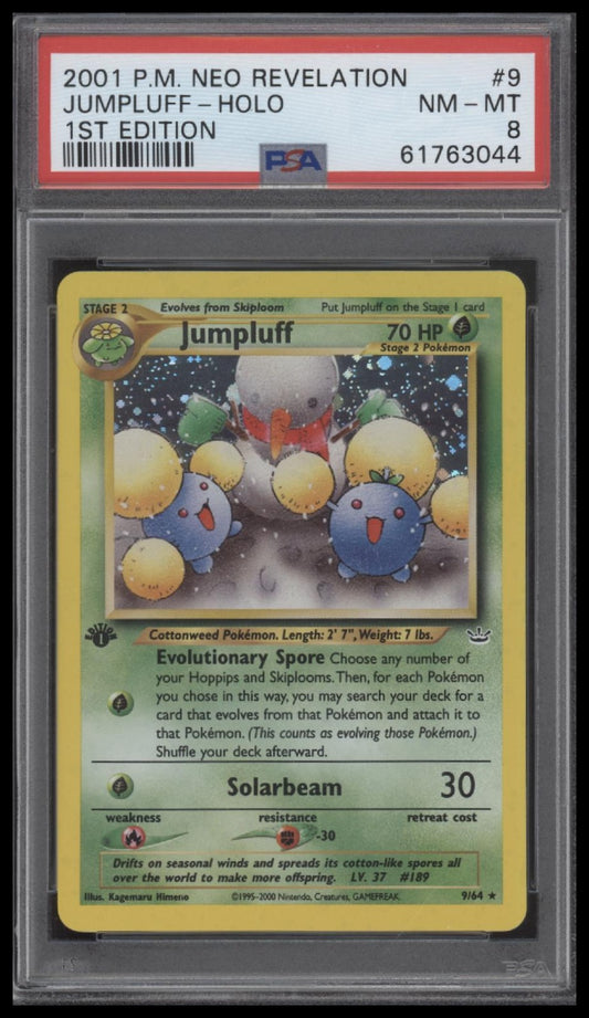 Jumpluff-Holo 2001 Pokemon Neo Revelation 1st Edition #9 1st Edition PSA 8