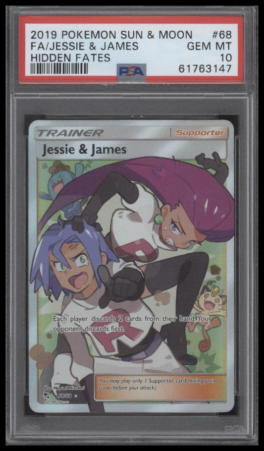 Fa/Jessie & James 2019 Pokemon Sun & Moon Hidden Fates #68 Hidden Fates PSA 10