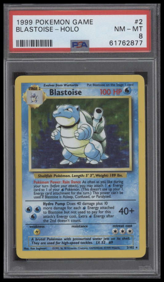 Blastoise-Holo 1999 Pokemon Game #2 PSA 8