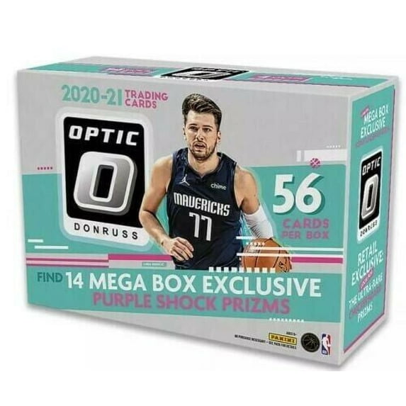 2020-21 Panini Donruss Optic Basketball 56-Card Mega Box with Purple Shock Prizms