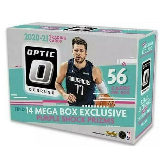 2020-21 Panini Donruss Optic Basketball 56-Card Mega Box with Purple Shock Prizms