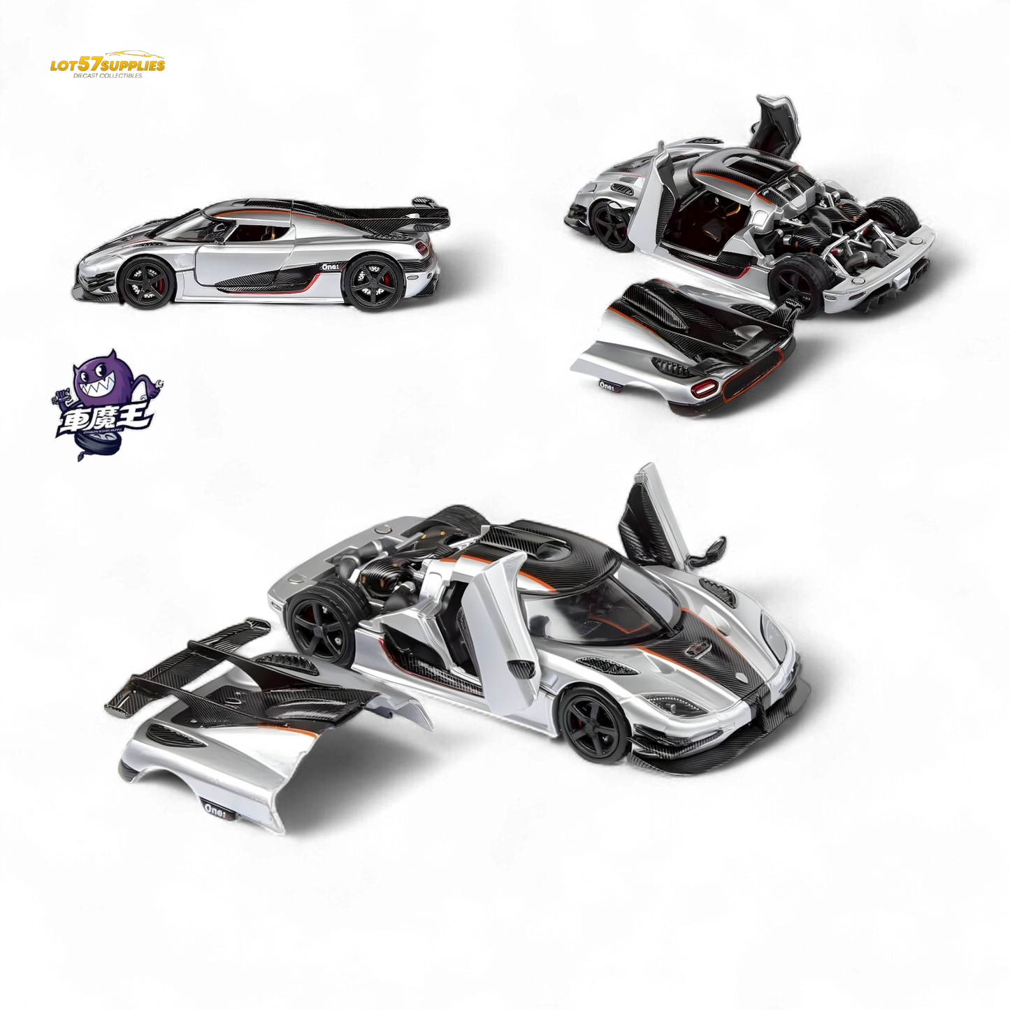 Demon King Agera ONE:1 Silver 1:64
