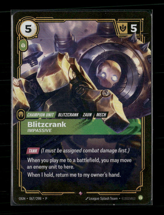 Blitzcrank - Impassive #067/298 - Riftbound Organized Play Promotional Cards