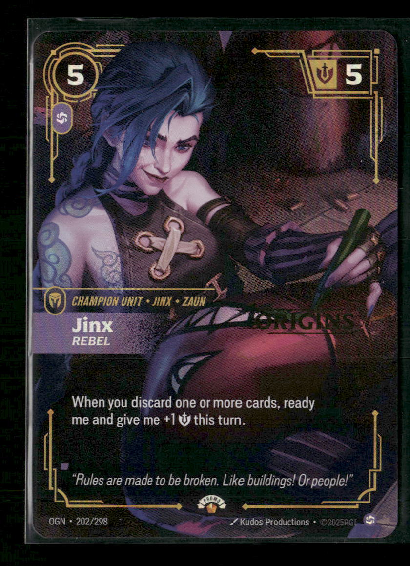 Jinx, Rebel #202/298 Holofoil Epic - Riftbound Origins