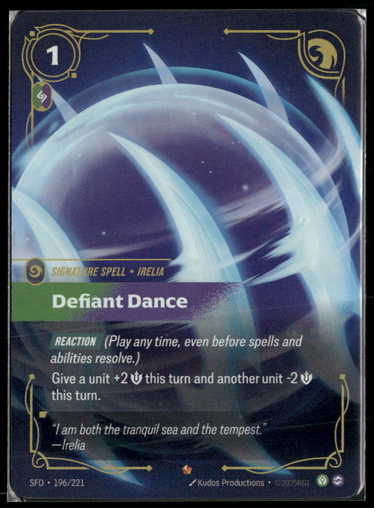 Defiant Dance #196/221 Rare - Riftbound Spiritforged