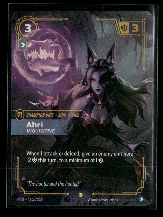 Ahri - Inquisitive (Alternate Art) #119a/298 Foil Showcase - Riftbound Origins