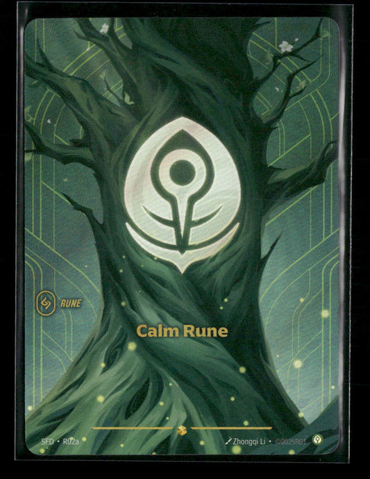 Calm Rune #R02a Foil Showcase - Riftbound Spiritforged