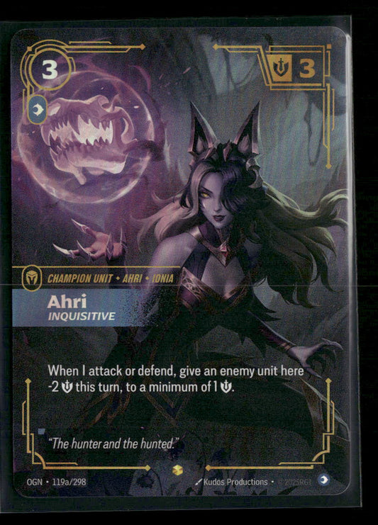 Ahri - Inquisitive (Alternate Art) #119a/298 Foil Showcase - Riftbound Origins