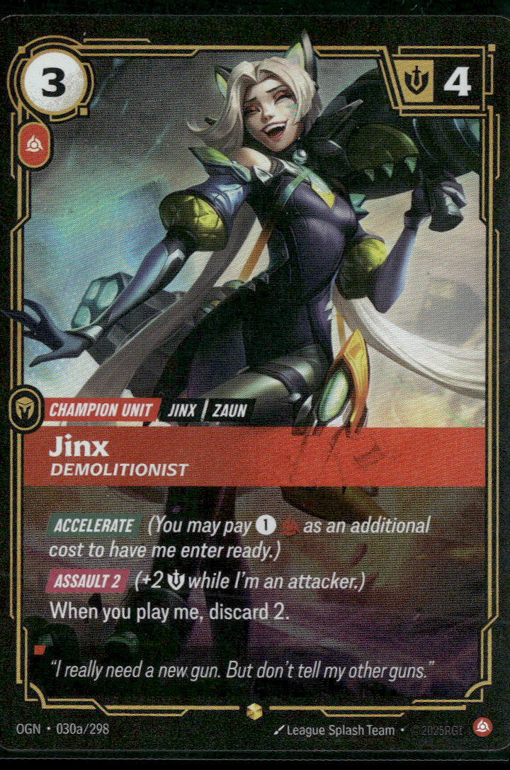 Jinx - Demolitionist (Alternate Art) #030a/298 Showcase - Riftbound Origins