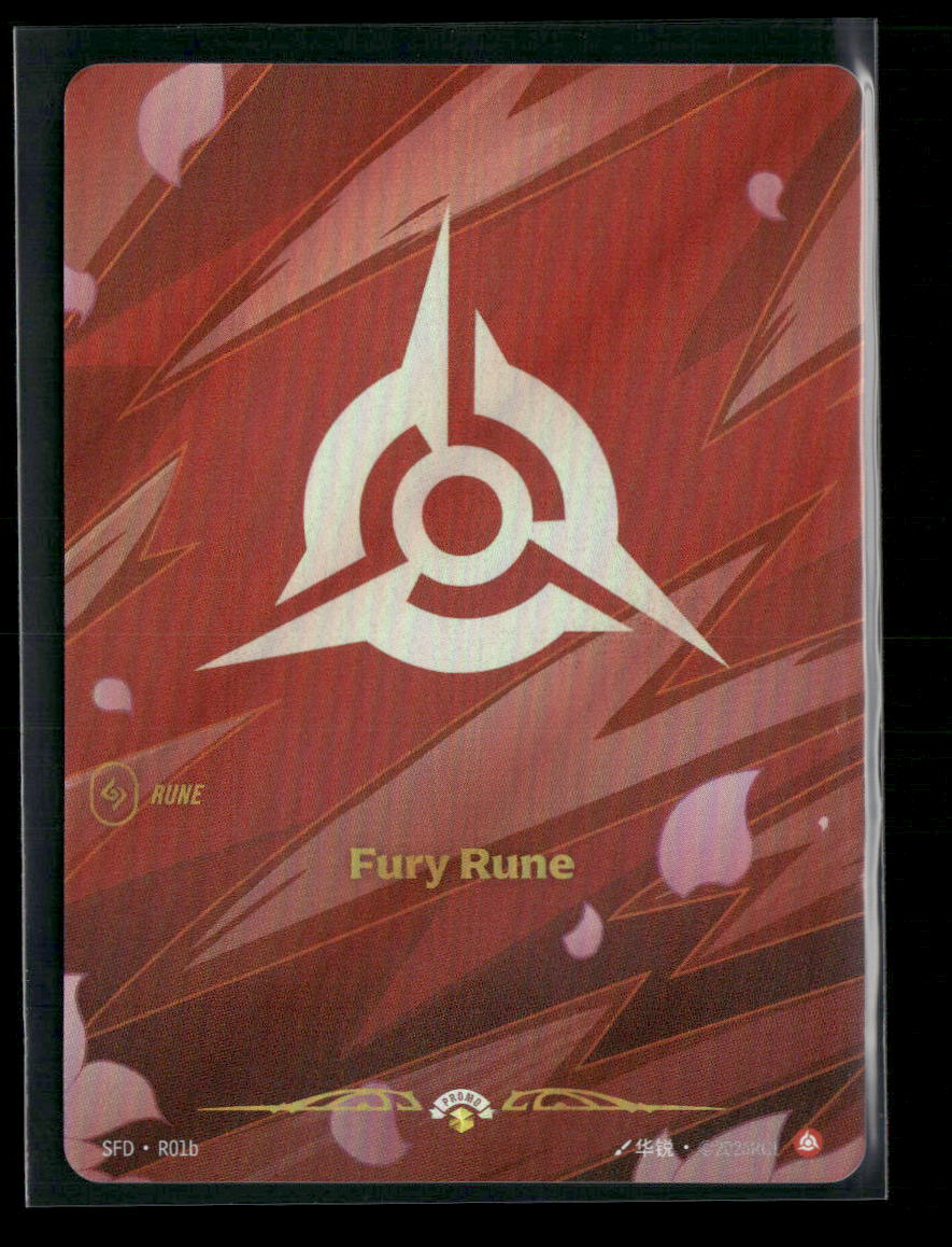 Fury Rune #R01b Foil Showcase - Riftbound Spiritforged