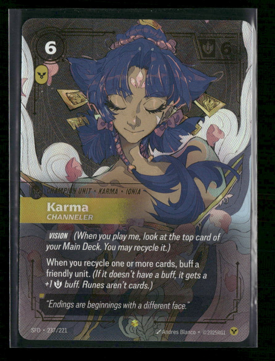 Karma - Channeler (Overnumbered) #237/221 Foil Showcase - Riftbound Spiritforged