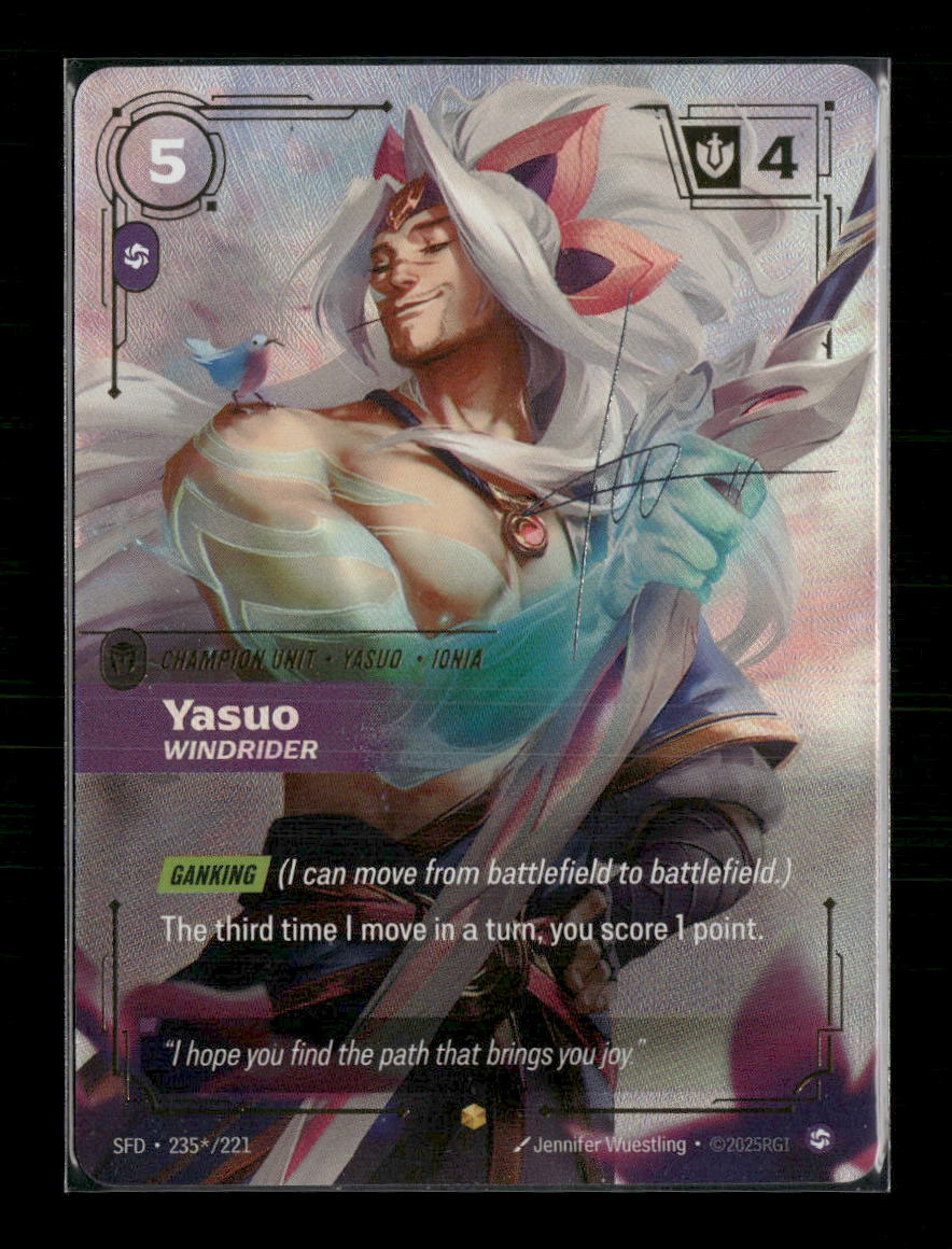 Yasuo - Windrider (Signature) #235*/221 Foil Showcase - Riftbound Spiritforged