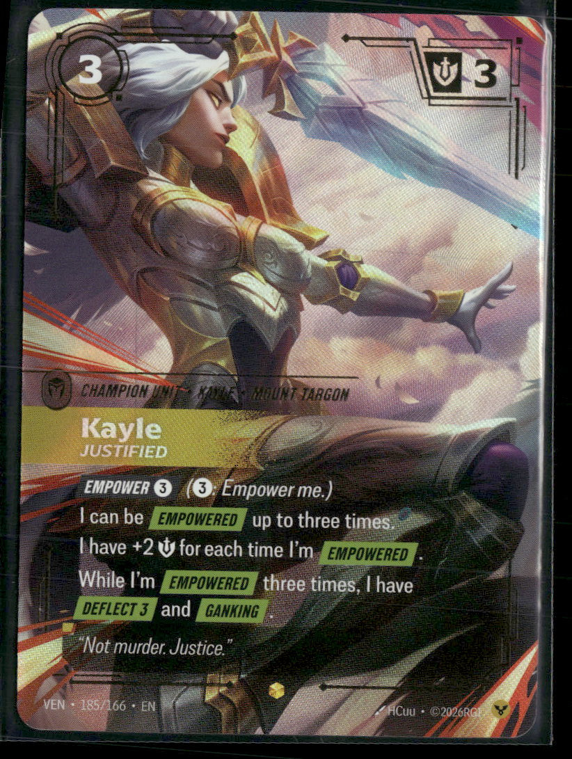 Kayle - Justified #185/166 Legendary - Riftbound