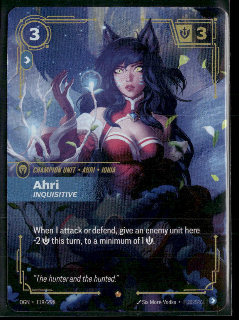 Ahri - Inquisitive #119/298 Legendary - Riftbound Origins