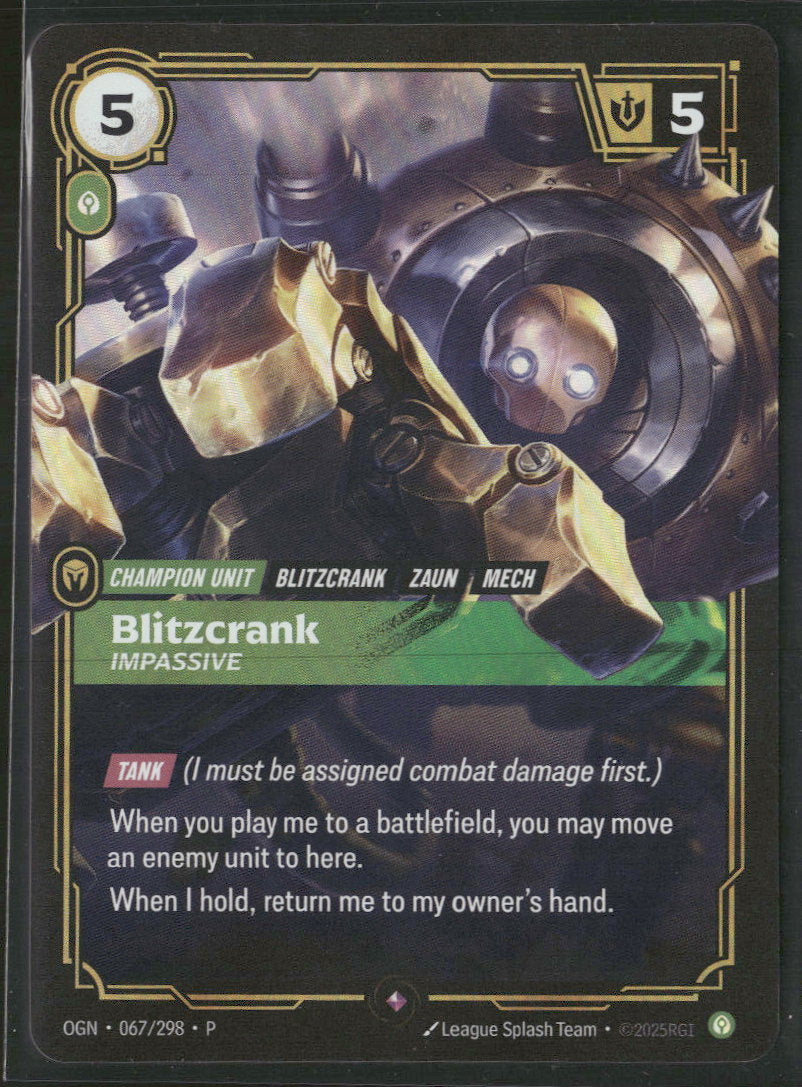 Blitzcrank, Impassive #067/298 Foil - Riftbound Organized Play Promotional Cards