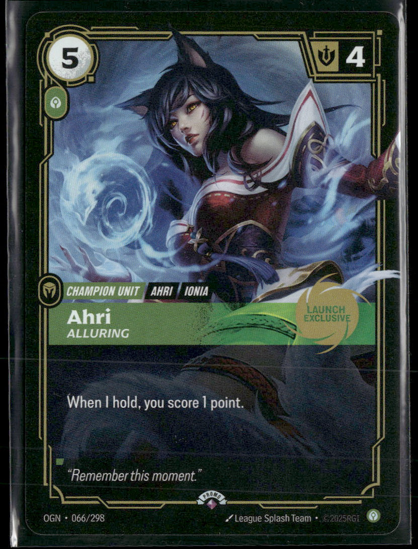 Ahri, Alluring (Launch Exclusive) #066/298 - Riftbound Promotional Cards