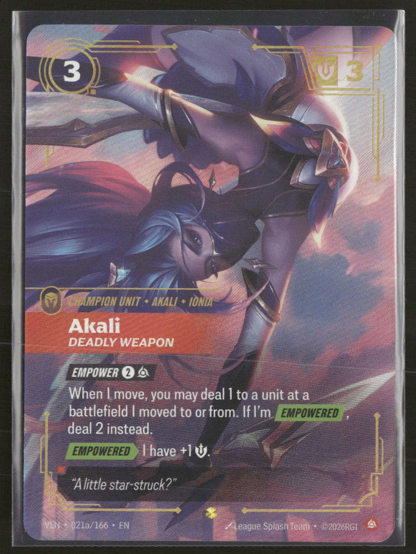 Akali - Deadly Weapon #021a/166 Rare - Riftbound