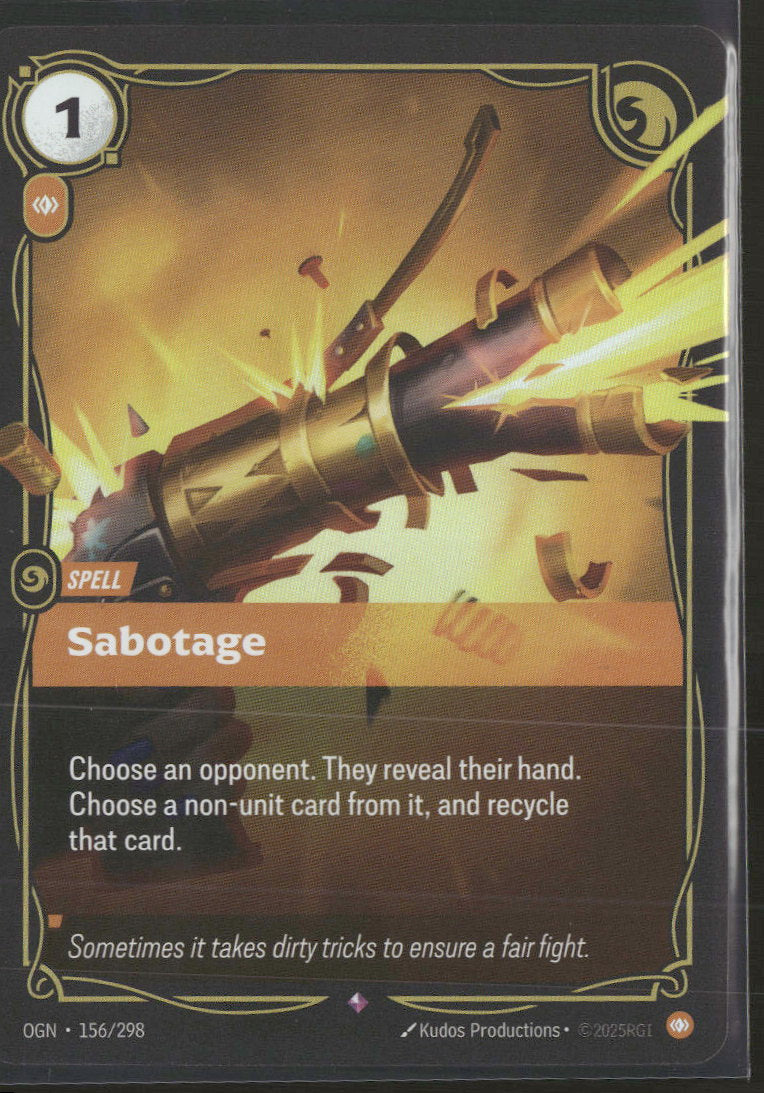 Sabotage #156/298 Rare - Riftbound Origins