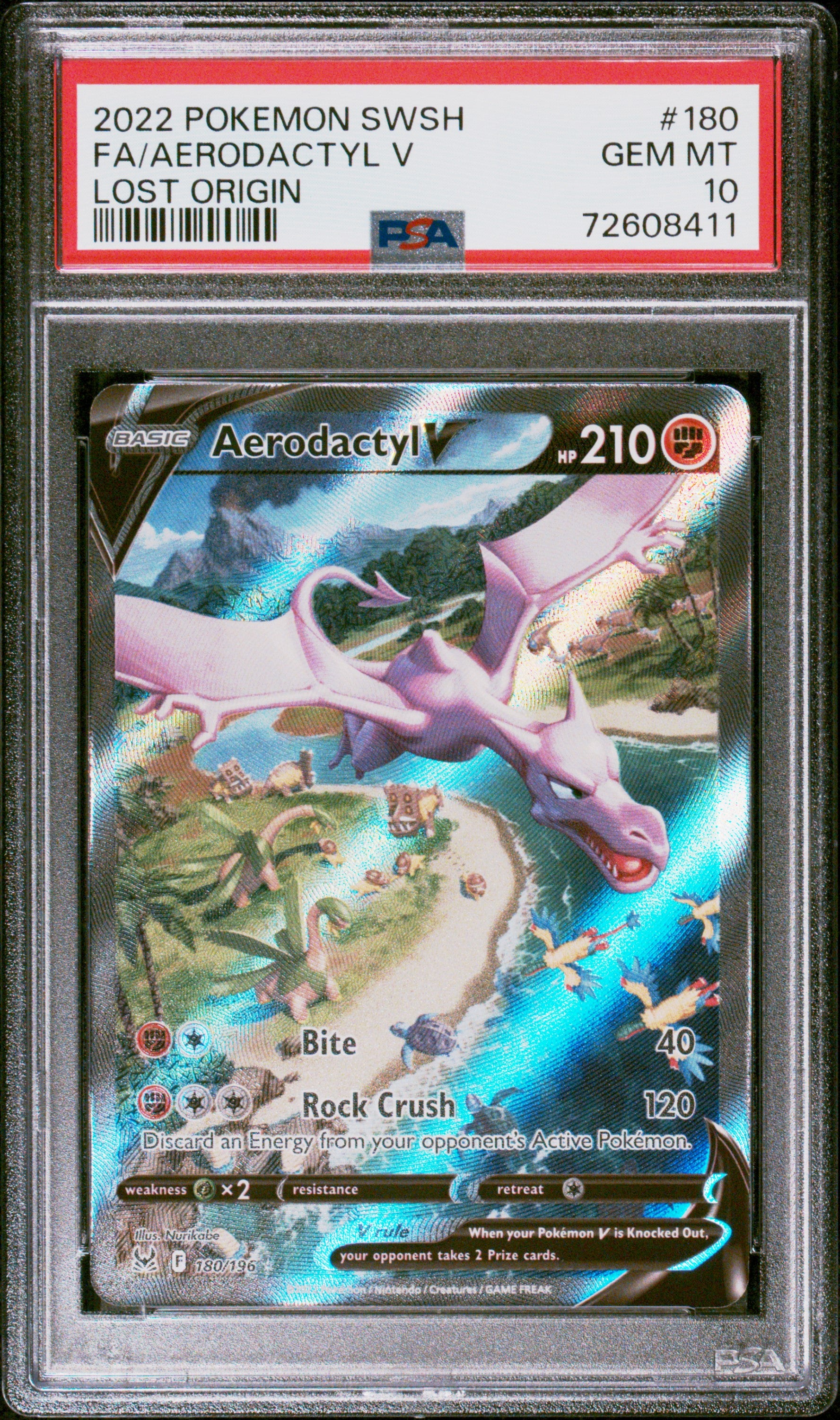 Fa/Aerodactyl V 2022 Pokemon Sword & Shield Lost Origin #180 Lost Origin PSA 10