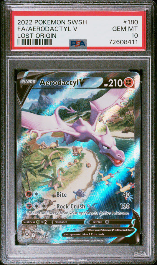 Fa/Aerodactyl V 2022 Pokemon Sword & Shield Lost Origin #180 Lost Origin PSA 10