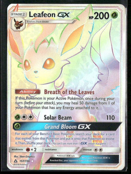 Leafeon GX (Secret Rare) SM - Ultra Prism #157/156