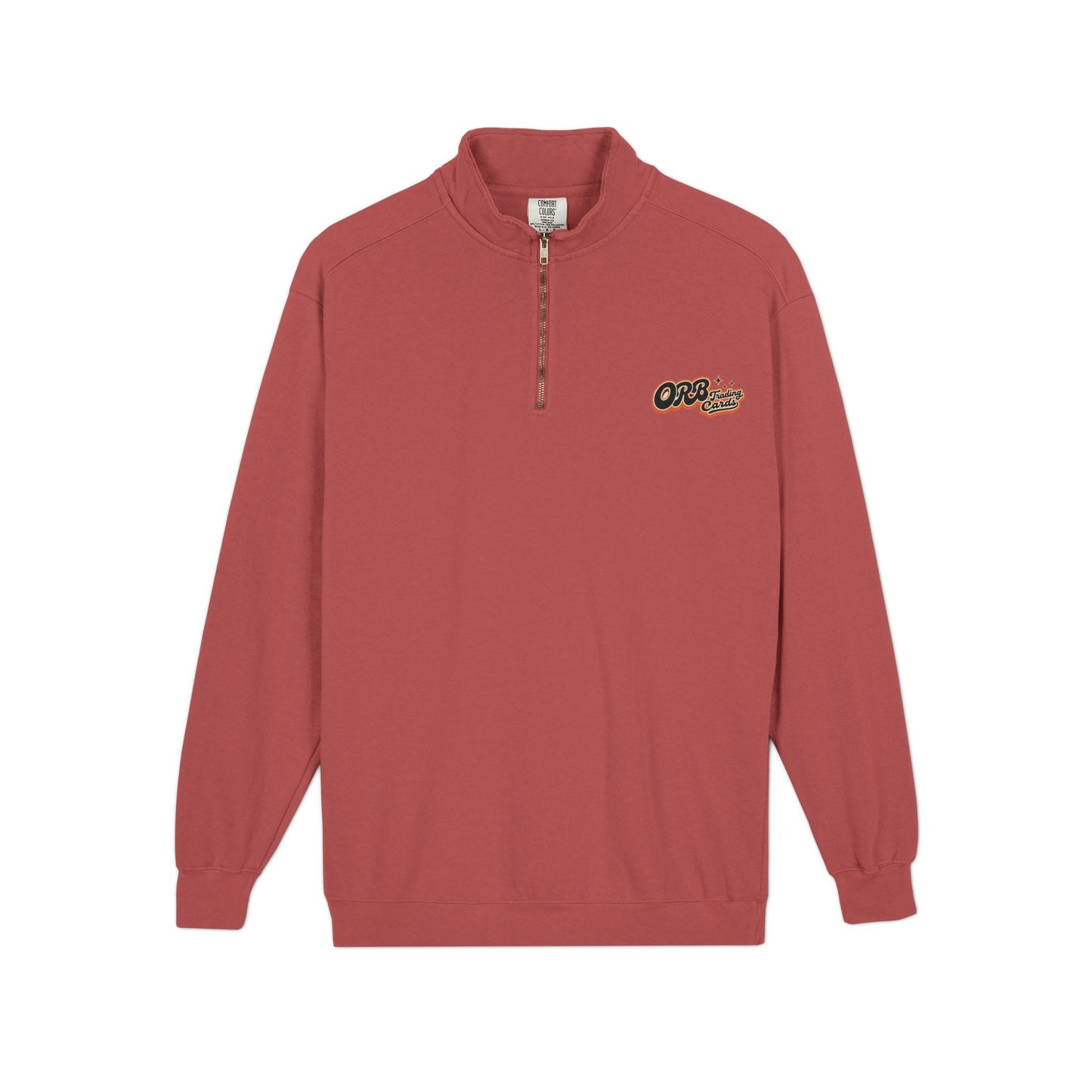 Quarter-Zip Sweatshirt — Retro 'OFB' Chest Logo, Casual Lightweight Pullover
